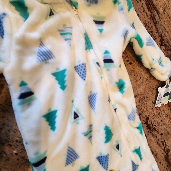 NWT Little Beginnings Tree Print Plush Bunting Pram 6-9M Unisex Hooded - Picture 6 of 15